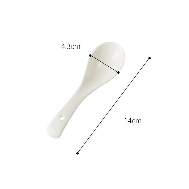 Pure White Bone China Ceramic Small Spoons (10-Pack)
