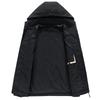 Thin contrasting color hooded three-bar jacket autumn and winter windproof rainproof versatile casual jacket men's velvet