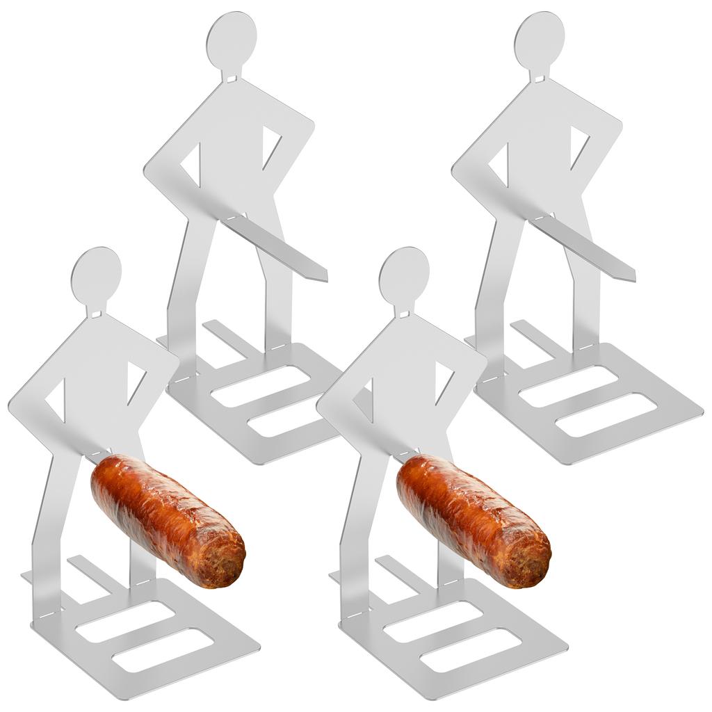 2/4 ks držák na klobásy na grilování Nerezová ocel Držáky na grilování hot dogů Přenosný stojan na hot dogy a klobásy pro kempování Příslušenství pro BBQ