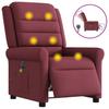 Electric Massage Chair Burgundy Fabric