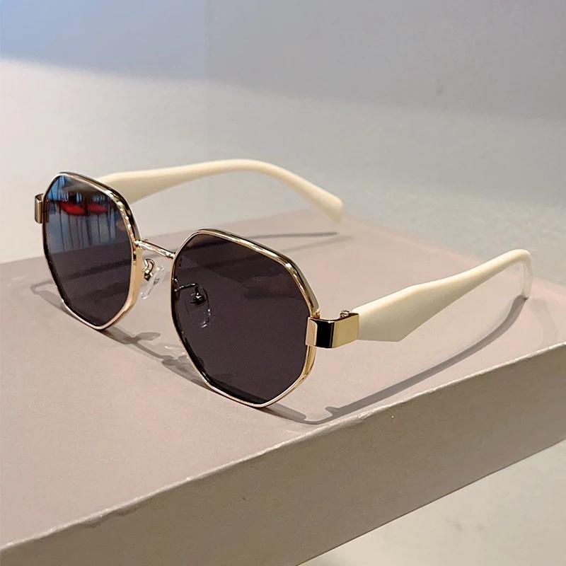 Vintage Polygon Sunglasses Men Fashion Oversized Outdoor Decor Shades Women  Trendy Brand Design Anti-UV Sun Glasses