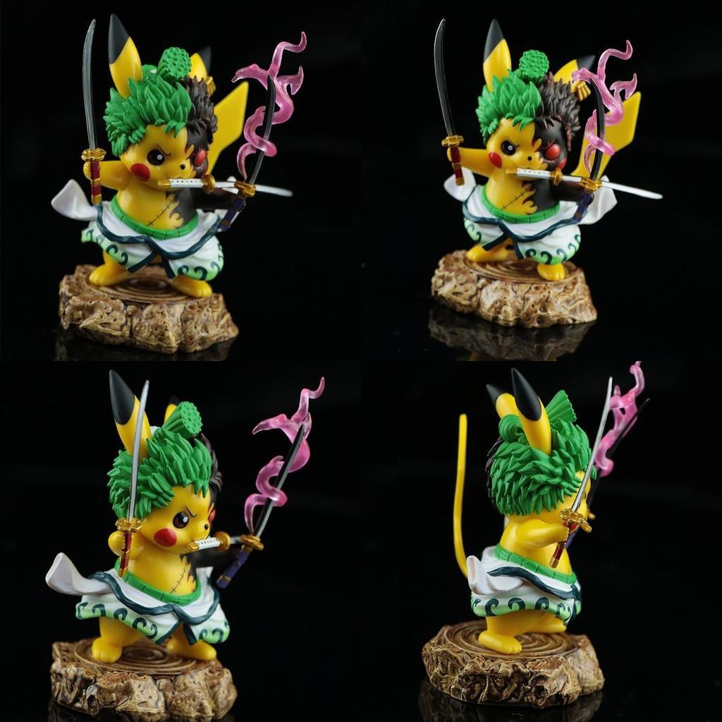 One Piece Roronoa Zoro Pikachu Action Figures Model Toy Desktop Gift Decoration