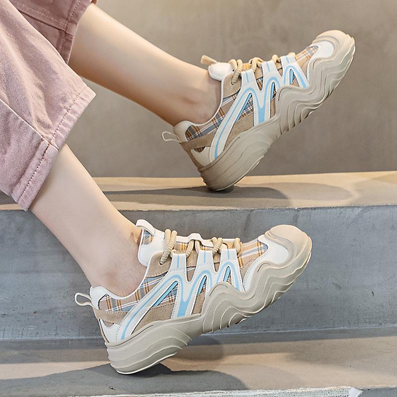 Fujin 4cm Cloth Breathable Summer Chunky Sneakers Platform Shoes Women Spring Fashion Sneakers Wedge 2024 Women Casual Vulcanize