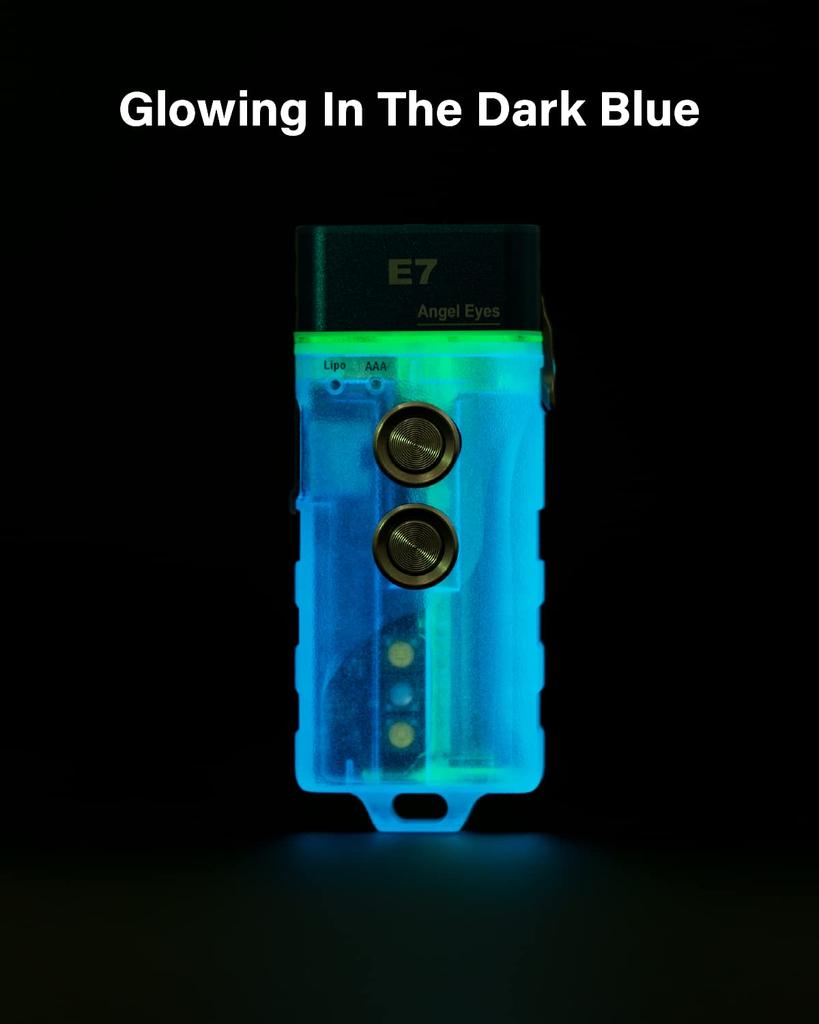 RovyVon E7 700 Lumen Compact Keychain Ultra Bright USB C Rechargeable Pocket EDC Flashlight with AAA Replacement Versatile Side Glow in the Dark