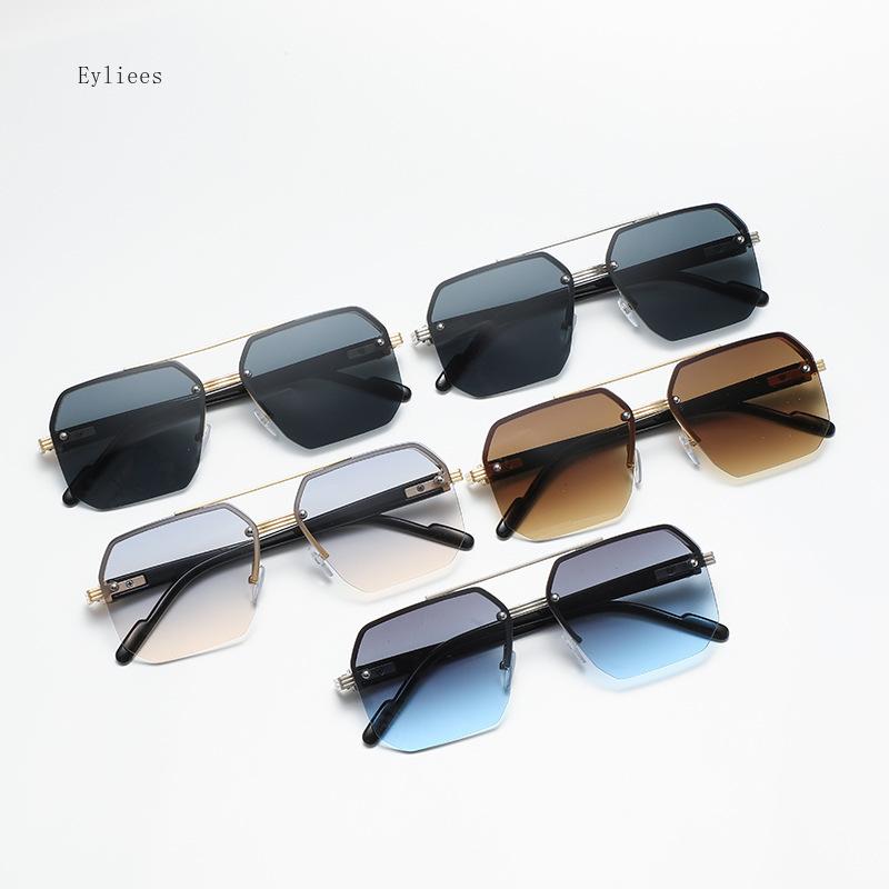 Fashion Half Frame Sunglasses Men Women Classic Big Business Sun Glasses Male Trendy Driving Shades Gafas De Sol Óculos