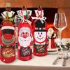 1/3pcs Festive Christmas Wine Bottle Gift Bags with Drawstring Closure - Reusable Tote Bags Featuring Santa, Snowman Designs