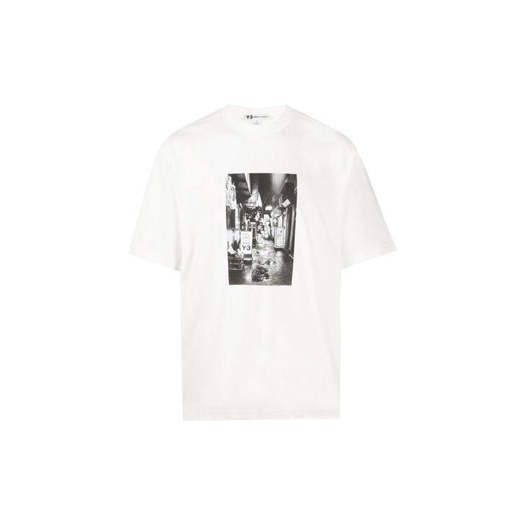 Y 3 T Shirts Men's White Crew Neck Moderate Straight Fit FT1373