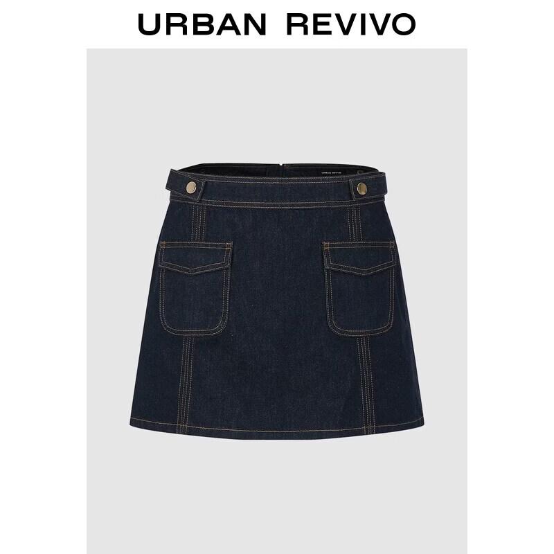 UR Women s Retro Stitch Denim Mini Skirt XS