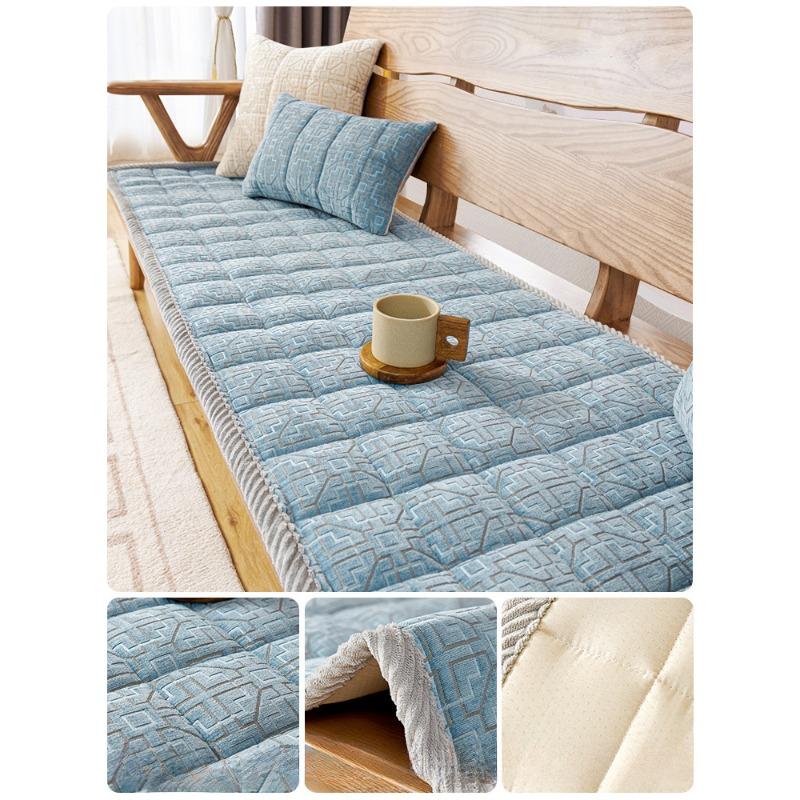 Chenille Sofa Cushion Autumn and Winter Solid Wood Cushion Non-slip Cover High-grade Mahogany Sofa Cover
