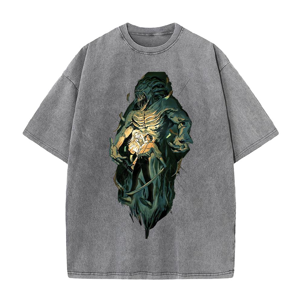 Okkotsu Yuta Jujutsu Kaisen T Shirt Anime Printed Washed Oversized Tshirt Summer Short Sleeve Cotton Tees Tops Men Clothing