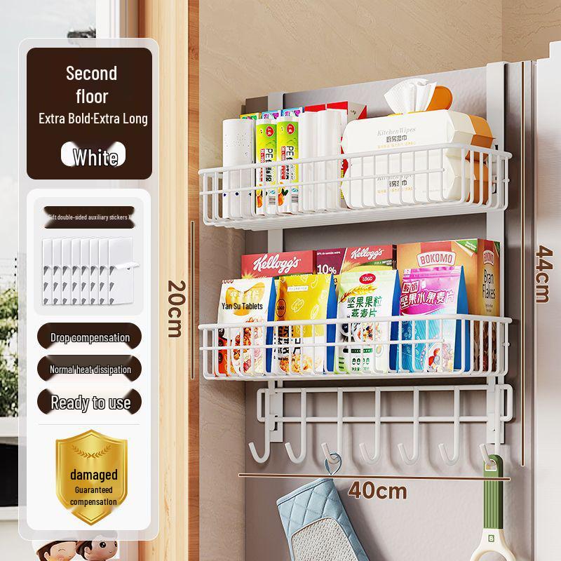 Magnetic Refrigerator Side Storage Rack - Hanging Freezer Organizer with Bag Holder