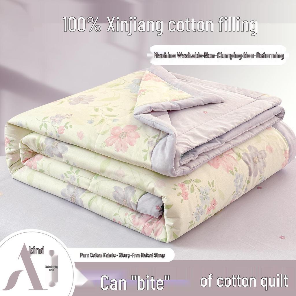 Class A Pure Cotton Summer Air Conditioning Quilt - Thin, Machine Washable
