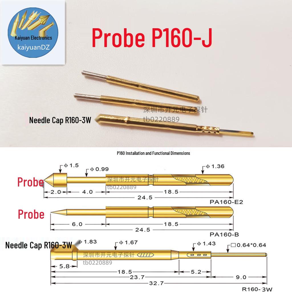 

P160-J 1.35mm Spring-Loaded Small Round Head Test Needle Probe P160-J Probe (100 pcs)