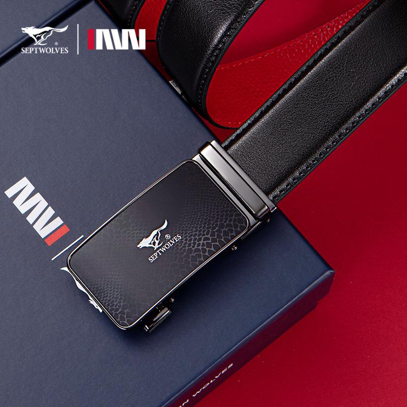 Новый Мужской Высококачественный Пояс из Коровьей Кожи Первого Слоя Деловая Пряжка Автоматическая Кожаный Повседневный Универсальный Пояс 110cm