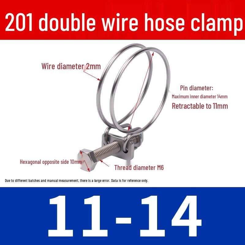 Doppeldraht-Schlauchschelle aus Edelstahl für Feuer-, Wasser-, Gasleitungen - Verdickt