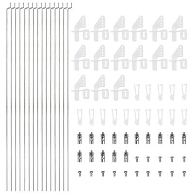 Uxcell 15ks 1,2x200mm Z Tlačných tyčí a 15ks 1,3mm Nastavitelných spojek Tlačných tyčí Zarážky, 15ks Nylonových řídicích pák, Náhradní díly