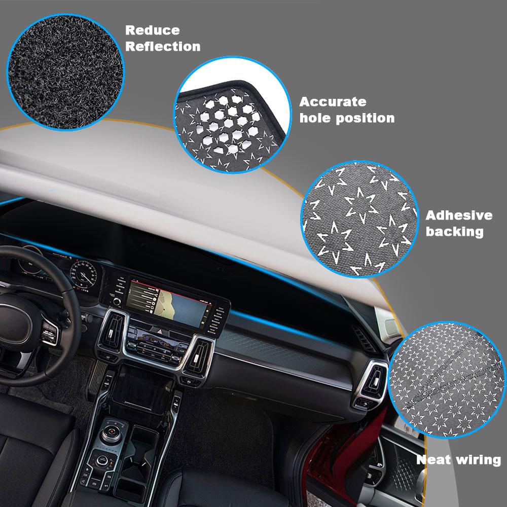 Pour Kia Sorento MQ4 Housse de Tableau de Bord Pad 2021-2023 Anti-Soleil Antidérapant Pare-Soleil Tapis de Tableau de Bord Autocollant Accessoire de Voiture