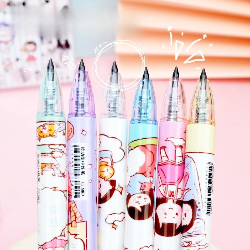 12pcs Cute Cartoon Neutral Pen Set Creative Student Pen Quick Dry Black Ink Kawaii Office School Stationery Cartoon Designs