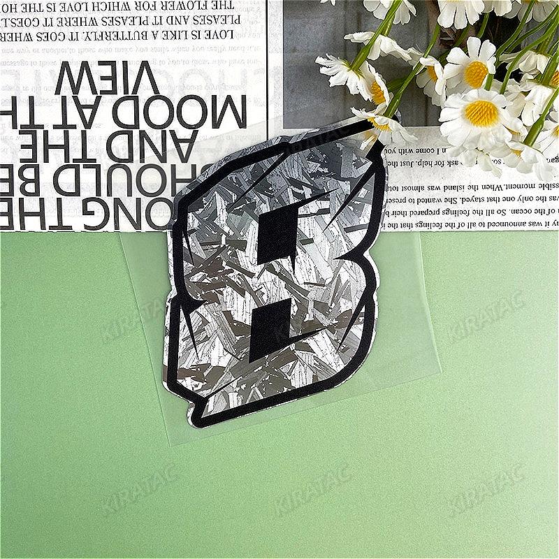 1PC Silver Carbon Fiber Motorcycle Number Stickers Waterproof Universal Vinyl Decals for BMW KTM YAMAHA Kawasaki Suzuki Honda