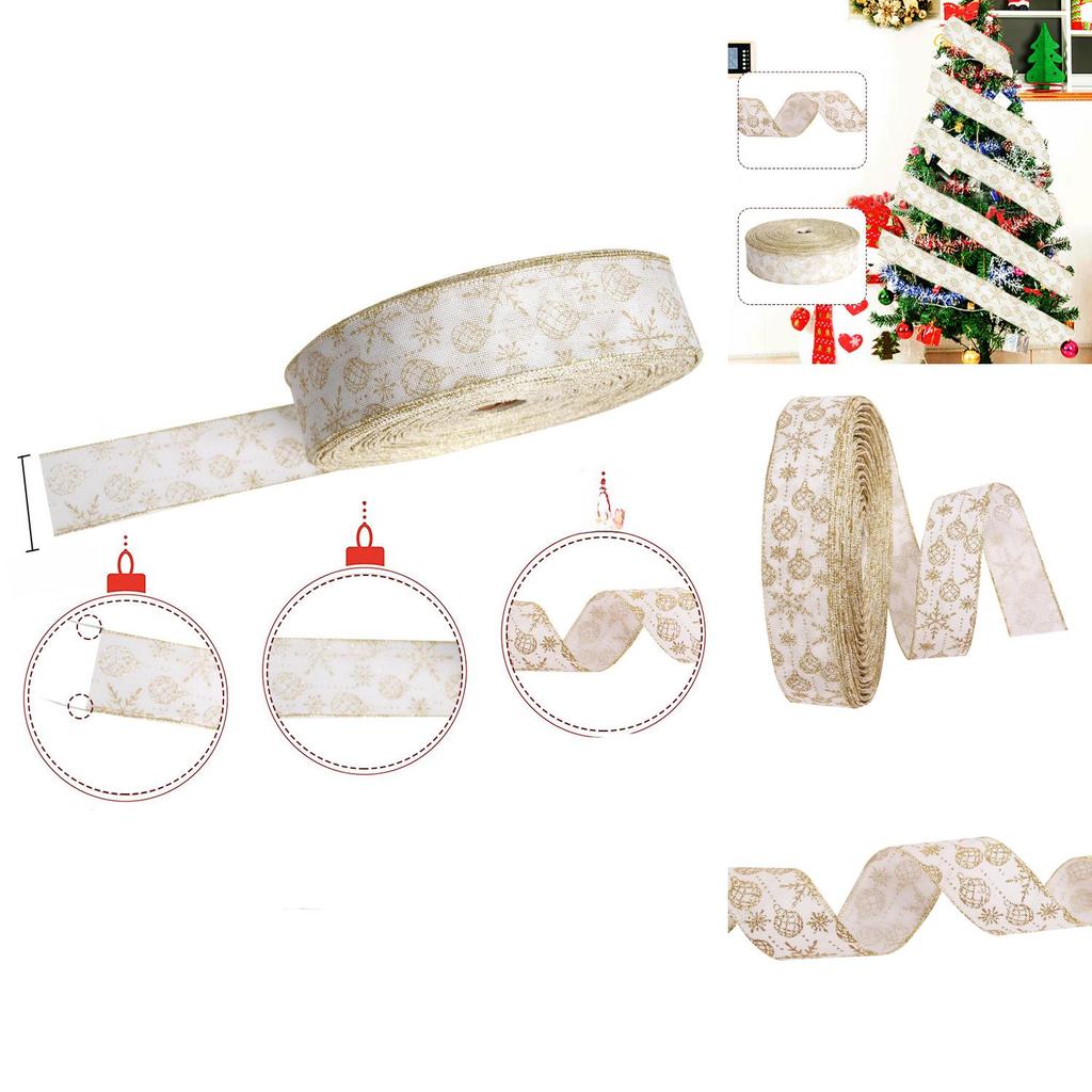 Festliches Weihnachtsdekorations-Puderaufdruck-Band zum Binden von Schleifen und für Bastelarbeiten
