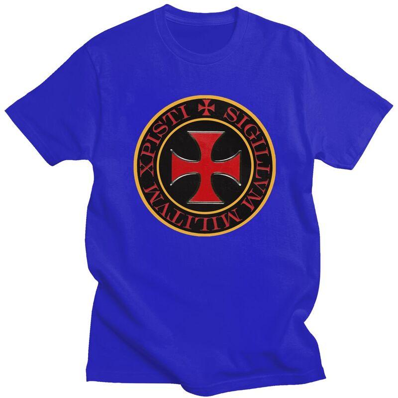Custom Cool Knights Templar Cross T Shirt Men 100 Cotton Tshirt Christ Christian Crusades Tees Fashion Tshirt