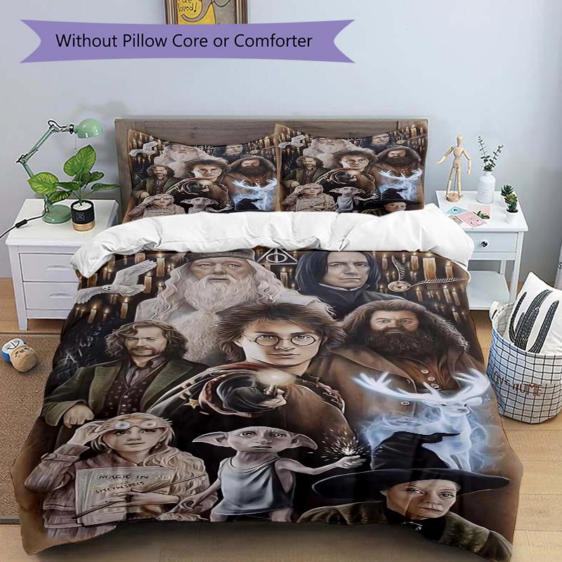 

3pcs Harry Potter and His Magical Friends Printed Quilt Set Soft and Comfortable Quilt Cover for Bedroom Set .H047 135x200cm
