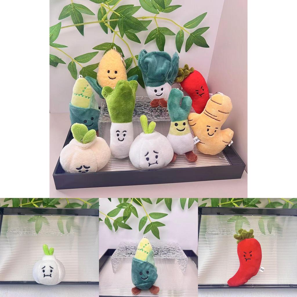 Adorable Plush Vegetable Keychain Plush Toy Featuring Cute Garlic Onion And Pepper Designs