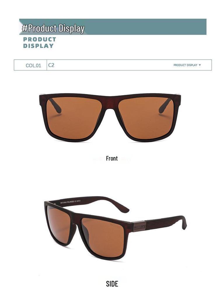 Men's Retro Square Polarized Sunglasses - Fashionable Anti-Glare Eyewear