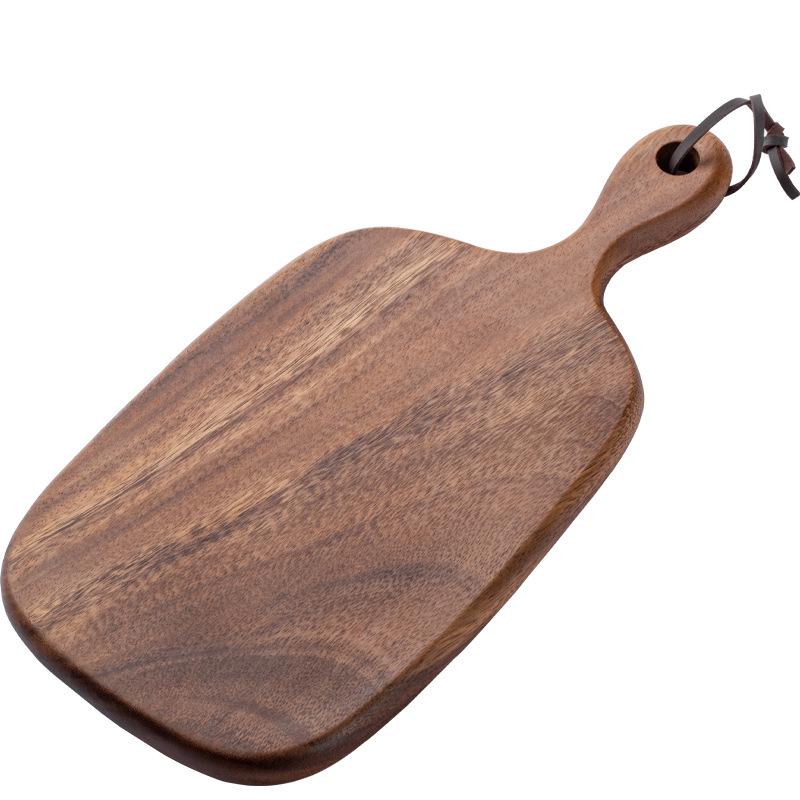 Teak Solid Wood Double-Sided Cutting Board with Knife Holder and Handles Handle Cutting Board