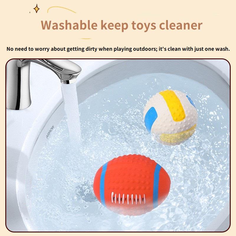 Interactive Dog Chew Toy Squeak Toys Natural Latex Balls Anti Bite for Chihuahua Golden Retriever Small Large Dogs GWF6