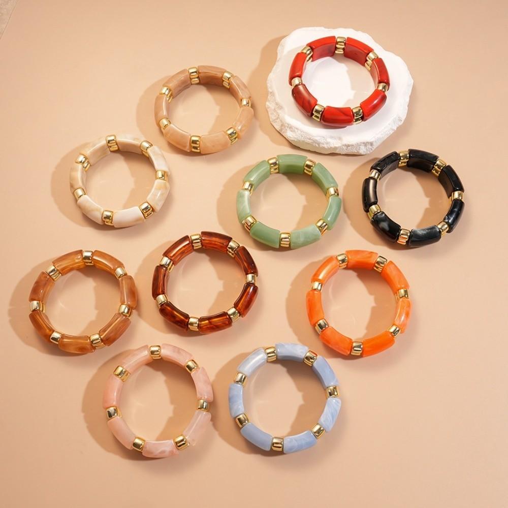 Simple Wide Acrylic Bangle Geometric Bohemian Wide Chunky Bangles Exaggerated Hip Hop Retro Hand Ring Decoration