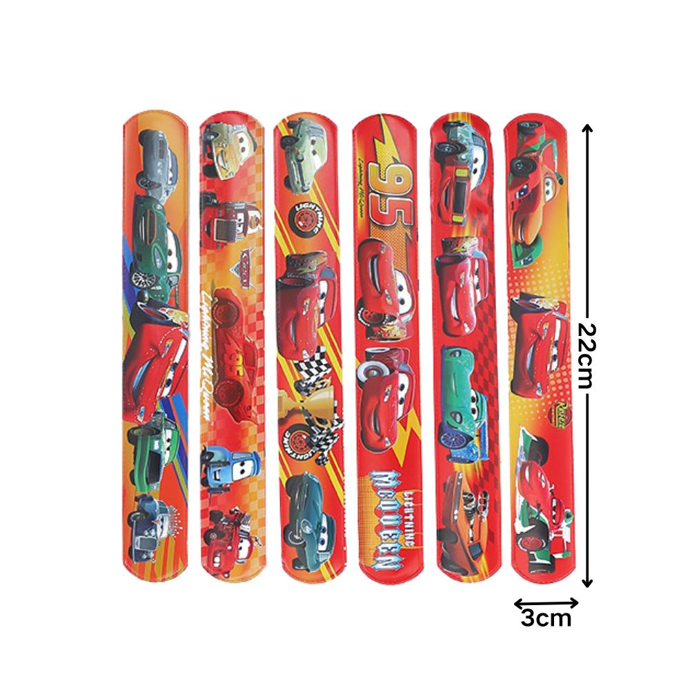 12/24/36Pcs  Cars Slap Bracelets For Kids, Lightning Mcqueen Slap Bands, Animation Bracelets Birthday Party Supplies Boy Plaything