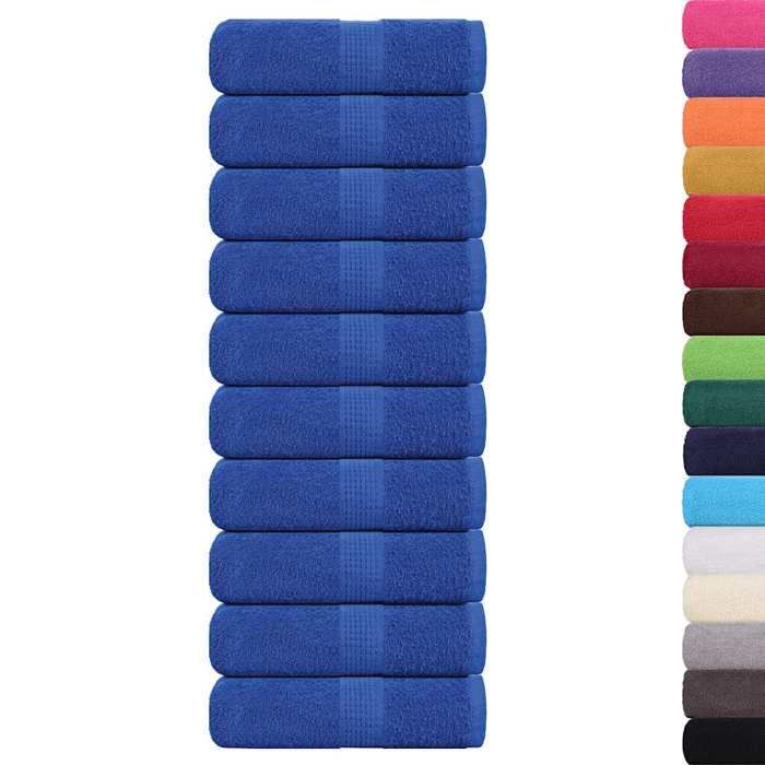 VidaXL Washcloths 10 Pieces FROGN Blue 30 X 30 Cm 100% Cotton 136706