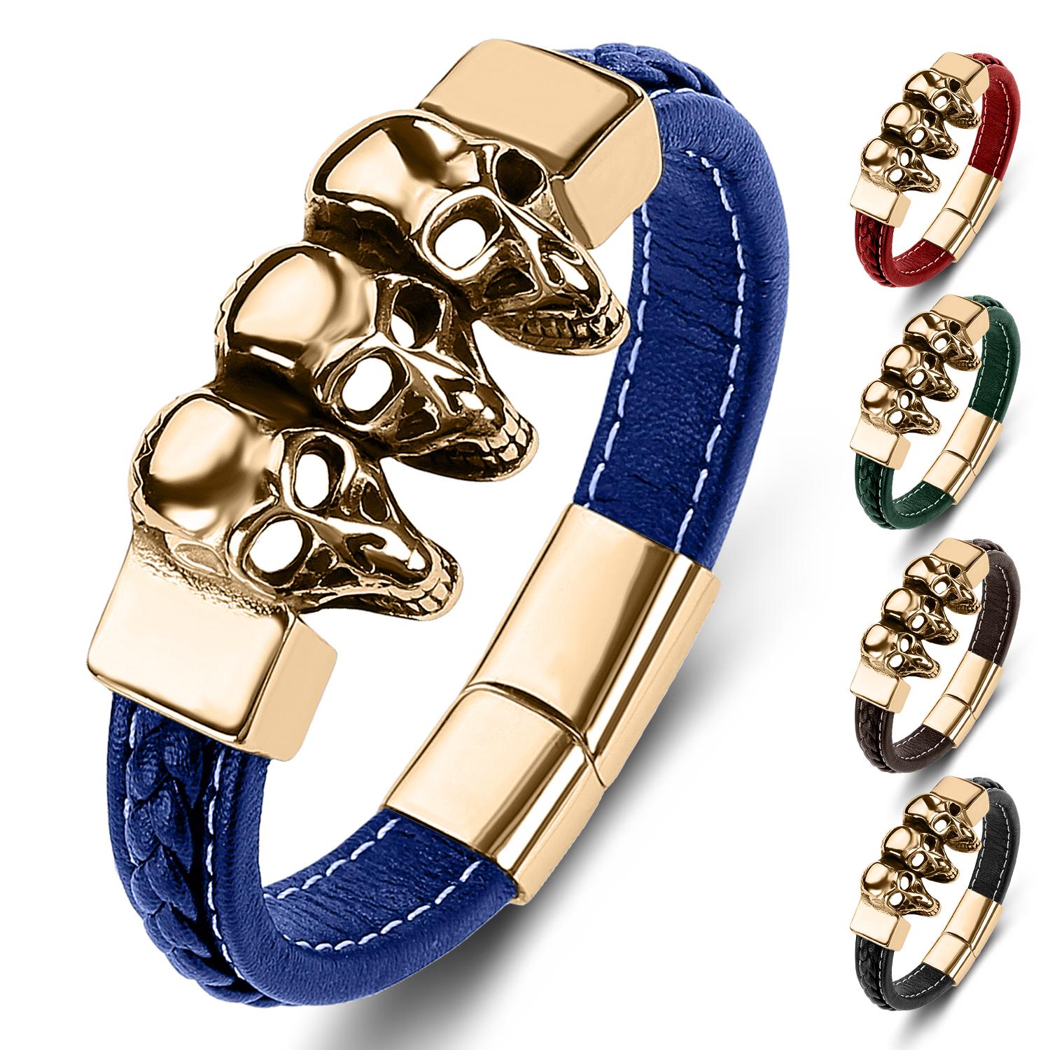 

Браслет в стиле панк с головой черепа