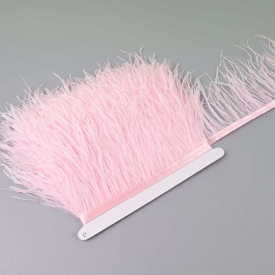 2M Ostrich Feathers On Ribbon for Needlework Sewing In Dress Decorative Feathers On Tape Fringe for Clothes