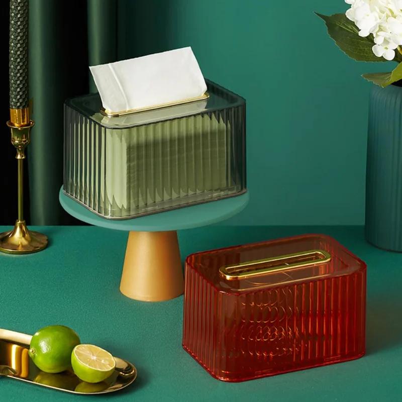 Fashion Tissue Case Bottom Hole Tissue Box Anti-dust Anti-aging Desktop Decoration Tissue Container