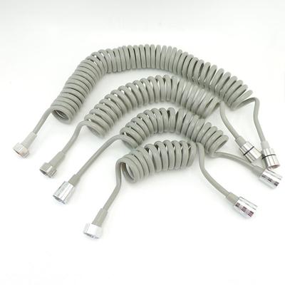 2m 3m 5m cinza Flexível longo Mola Chuveiro Mangueira tubo plástico para banheiro Água Sanitário Bidé Pulverizador Linha Telefônica macio 1/2