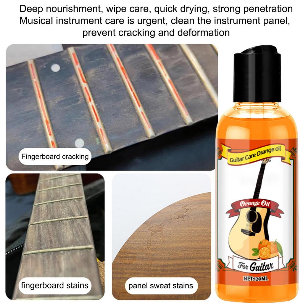 120ml Fretboard Conditioner Guitar Care Cleaner Polishing Oil Portable Guitar Care Orange Oil With Cleaning Cloth Guitars
