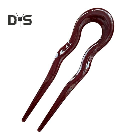 Acrylic Hair Fork Wave U-Shaped Hairpin Women Back Head Bun Headgear Lightweight Daily Use Hair Accessory