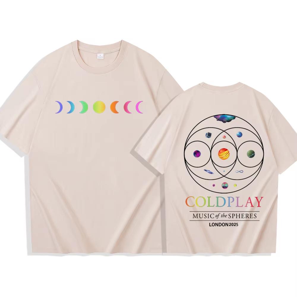Coldplay 2026 London Tour Harajuku Style Crew Neck Casual Comfortable Women And Men T-Shirt