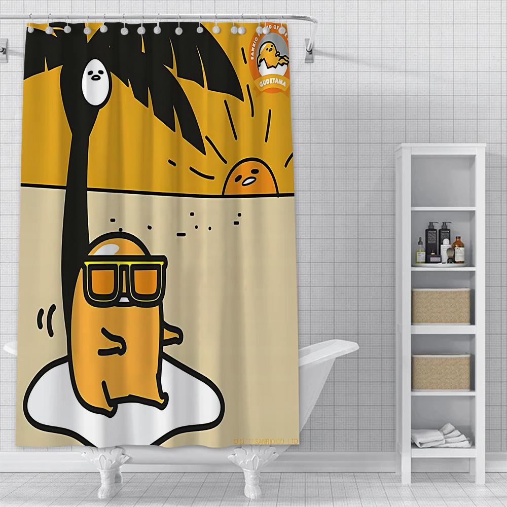 Cartoon G-Gudetama Shower Curtain Waterproof Polyester Fabric Paint Colorful Bath Curtains Home Bathroom Decor Curtain With Hook