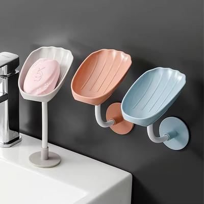 1 Stück Verbesserte Seifenbox mit Ablauf Doppelgitter Seifenablage, Wandmontierte Toilette mit Deckel Seifenablage, Nicht perforierte Seifenbox