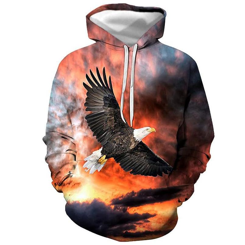 Men Pullover 3D Print Sweatshirt Couples Hooded Long Sleeve Women Plus Size Loose Hoodie