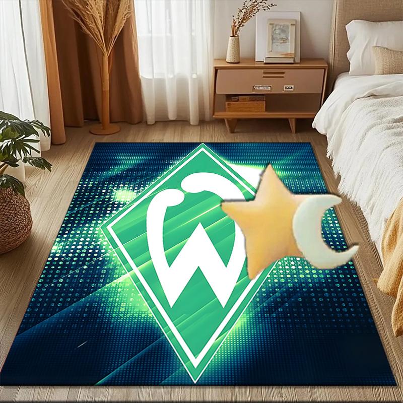 Green Werder Symbol Rug for Living Room, Game Rooms, Office, Bedroom, Office Floor Mat Playful Design, fan gifts Christmas decor