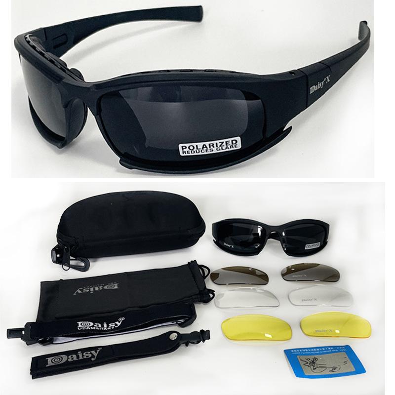 Daisy X7 Polarized Tactical Goggles - Windproof & Impact-Resistant for Shooting and Motorcycling