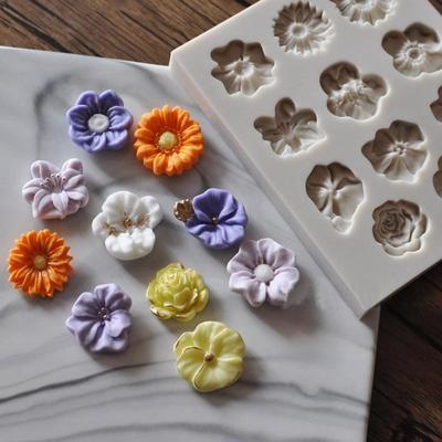 Malý kvet ruža Silikónová forma Slnečnicová torta DIY Forma na mydlo na cukrovinky Silikónové formy Príslušenstvo na pečenie