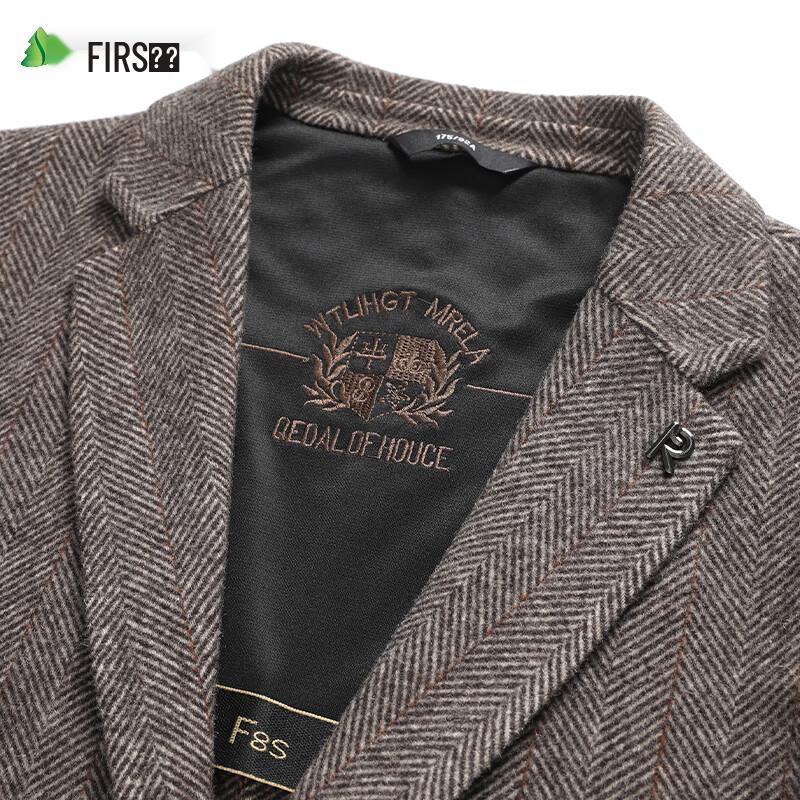 Men's Slim Fit Sheep Wool Double-Faced Suit Jacket