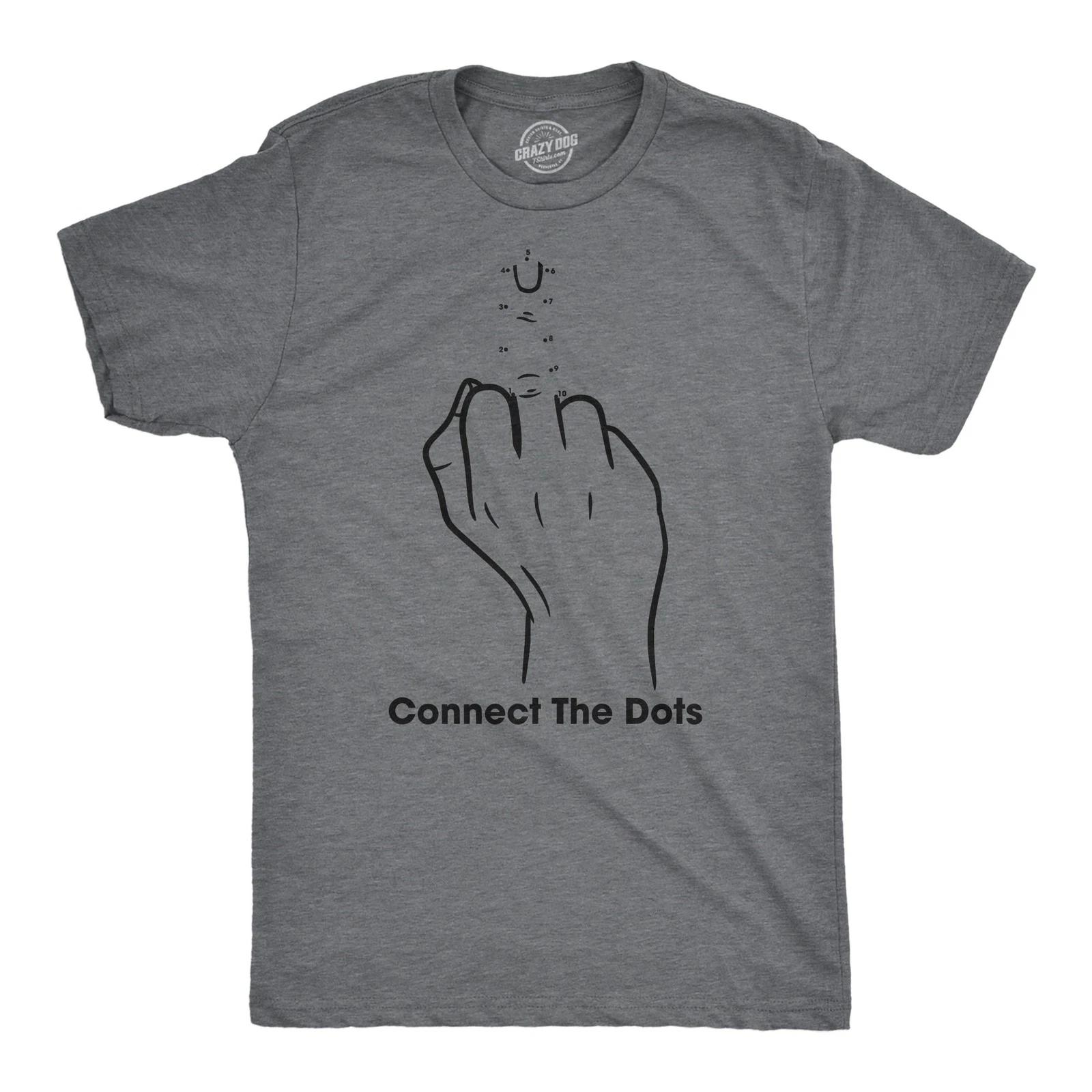 Mens Funny T Shirts Connect The Dots Sarcastic Middle Finger Graphic Novelty Tee XXL