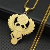Ägyptischer Skarabäus Auge des Ra Horus Halskette Edelstahl Gold Ankh Schlüssel des Lebens Schmuck Halsband Elegantes Geschenk N2336S01