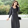 Xiangying French Style Square Collar Pleated Dress